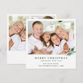 Saludo de Navidad con bayas de acebo festivas 2 FO