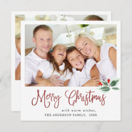 Saludo de Navidad con bayas festivas de acebo 2 FO