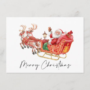 Saludo de Navidad con Trineo de Papá Noel Festivo