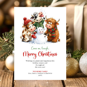 Saludo de Navidad de Animales Adorables y Extravag