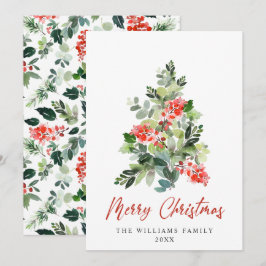 Saludo de Navidad de árbol de pino elegante minima