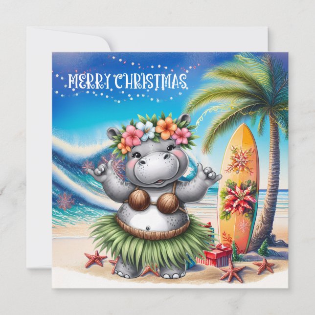 Saludo de Navidad de Hippo Hawaii  (Anverso)