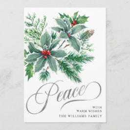 Saludo de Navidad de la rama de bayas de Holly de 