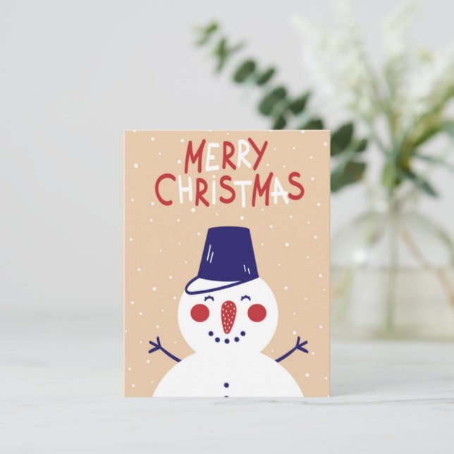 Saludo de Navidad del muñeco de nieve (Anverso de pie)