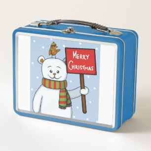 Saludo de Navidad del Oso Polar y el Petirrojo