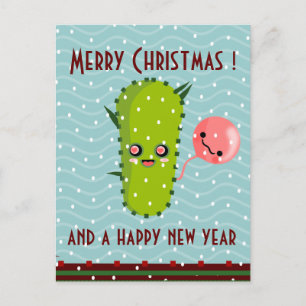 saludo de navidad verde cactus