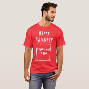 Saludo de negocios de Halloween con camiseta roja