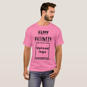 Saludo de negocios de Halloween con camiseta rosa