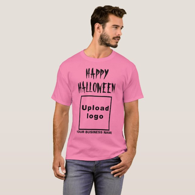 Saludo de negocios de Halloween con camiseta rosa (Anverso completo)
