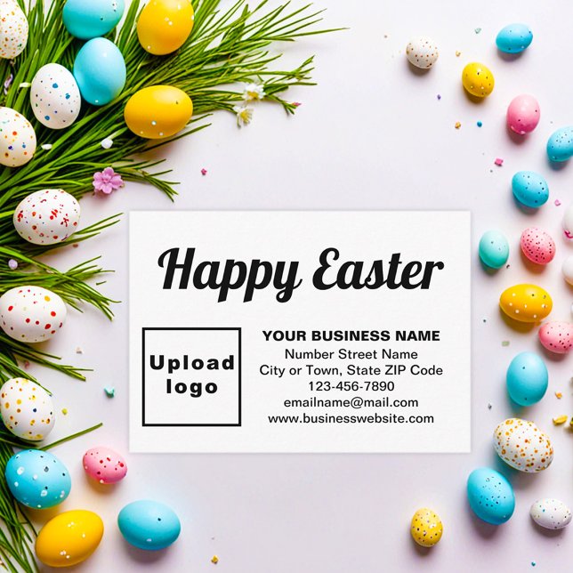 Saludo de Pascua de Negocios en Tarjeta de Gabinet (Business Easter greeting on white enclosure card)