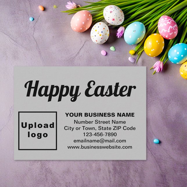 Saludo de Pascua de Negocios en Tarjeta de Gabinet (Business Easter greeting on gray enclosure card)