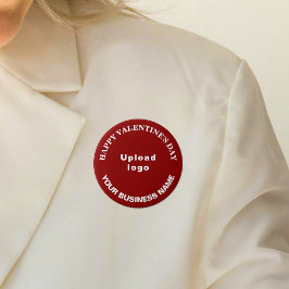 Saludo de San Valentín de negocios en botón de red