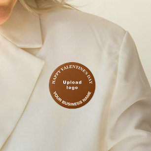 Saludo de San Valentín de negocios en botón redond