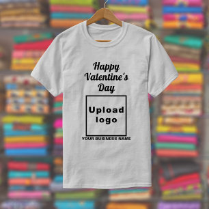 Saludo de San Valentín de negocios en camiseta gri