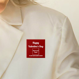 Saludo de San Valentín de negocios en el botón de 