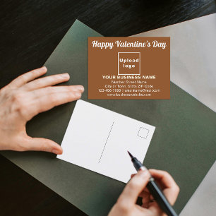 Saludo de San Valentín de negocios en postal marró