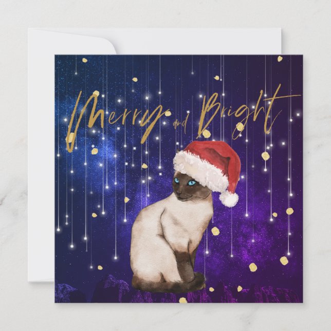 Saludo de Santa Gato Morado de navidades (Anverso)