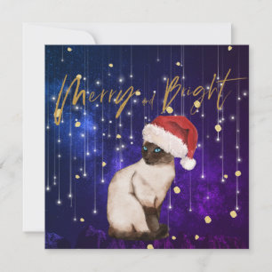 Saludo de Santa Gato Morado de navidades