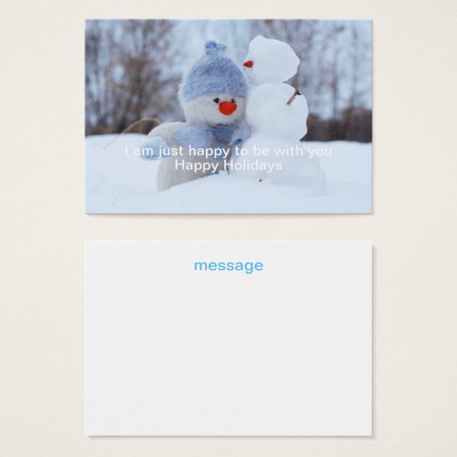 Saludo de Snowman de vacaciones de invierno (Anverso y reverso)