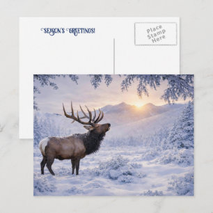 Saludo de Temporadas de Navidad Alce Nieve