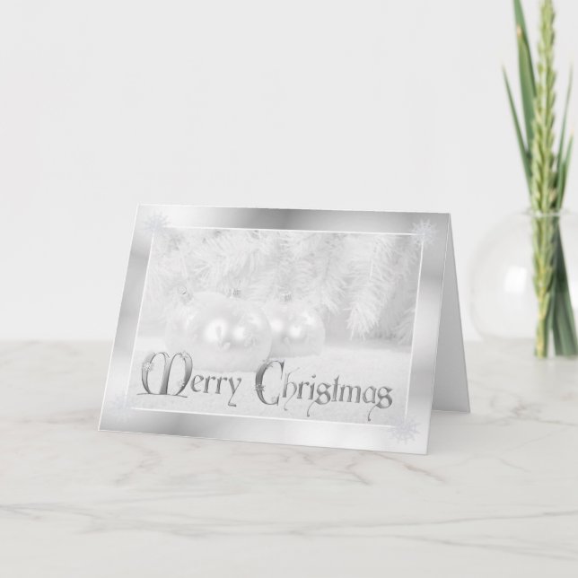 Saludo del día de fiesta del navidad blanco (Anverso)