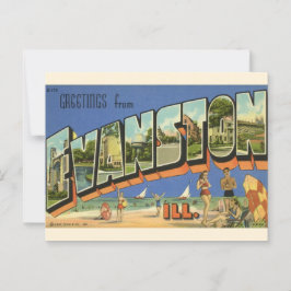 Saludo desde Evanston ILL. Tarjeta postal