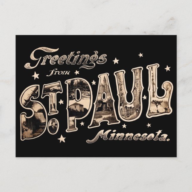 Saludo desde la postal de St. Paul Minnesota (Anverso)