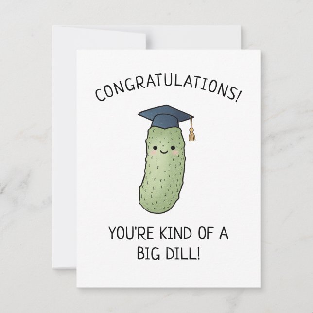 Saludo divertido para graduado con chiste de pepin (Anverso)