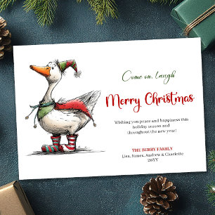 Saludo Divertido y Caprichoso de Navidad con un Ga