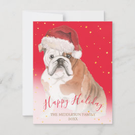 Saludo estacional rojo de oro de perro de vacacion