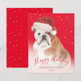Saludo estacional rojo de oro de perro de vacacion