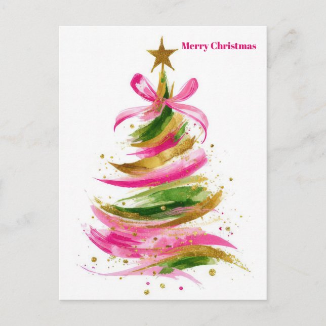 Saludo festivo de árbol de Navidad (Anverso)