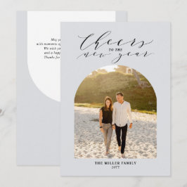 Saludo Gris Feliz Año Nuevo Tarjeta de Foto