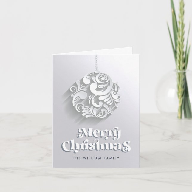 Saludo moderno de Ornamento de Navidad (Anverso)