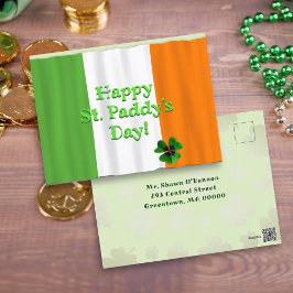 Saludo postal del Día de la Bandera Irlandesa St.