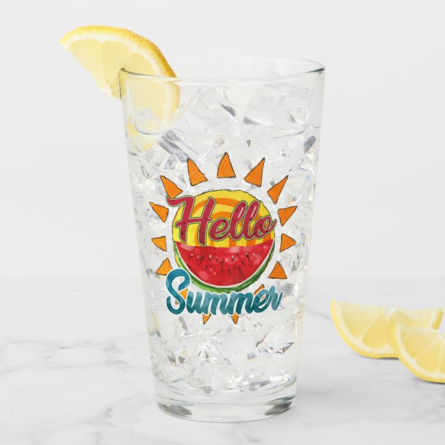 Saludo | sandía acuática y sol vibrante (Anverso (hielo))