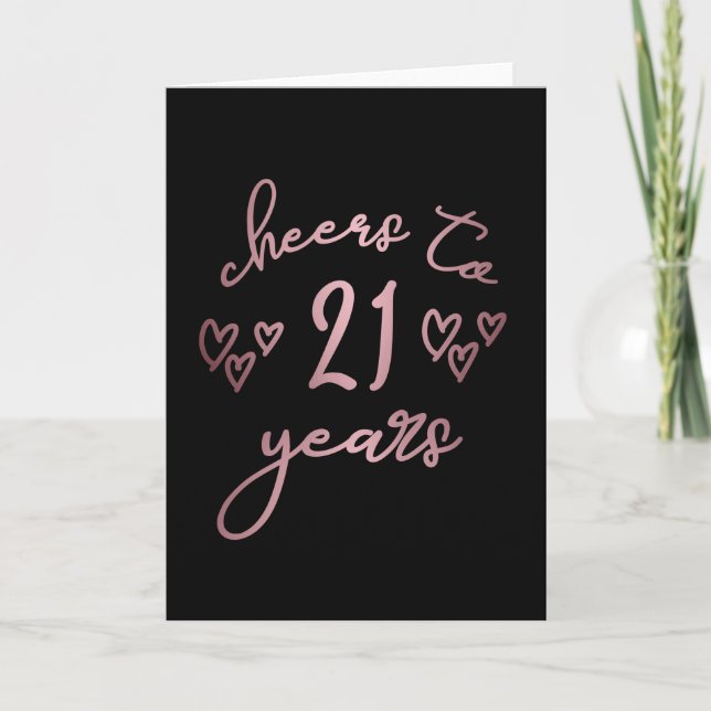 Saludos a 21 años Tarjeta de cumpleaños 21 (Anverso)
