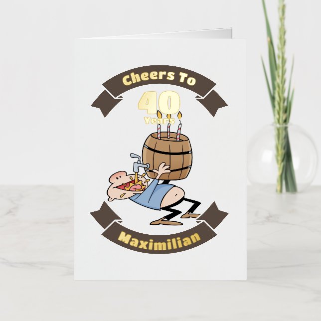 Saludos A 40 Años Funny Beer Birthday Personalizad (Anverso)