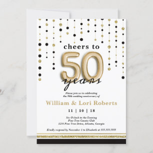 Saludos a 50 años, invitación a aniversario Boda