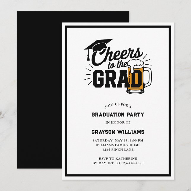 Saludos a la invitación a la fiesta de graduación (Anverso / Reverso)