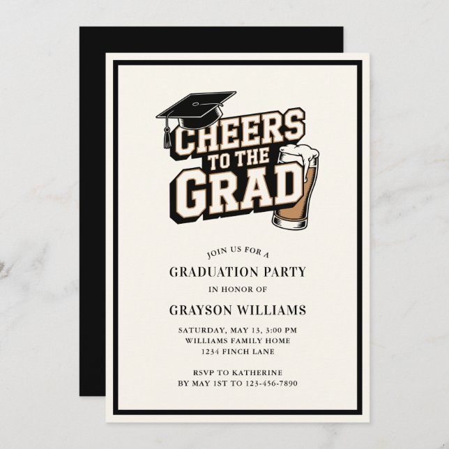 Saludos a la invitación a la fiesta de graduación (Anverso / Reverso)