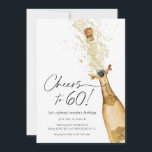 Saludos a la invitación a la foto del 60 aniversar<br><div class="desc">¡Brindemos hasta los 60! Pon el Bubbly con nuestra tarjeta de invitación de cumpleaños temática de champán. Celebrar un cumpleaños histórico es siempre una ocasión especial, y ¿qué mejor manera de hacerlo que con un fiesta con tema de champán? Esta tarjeta de invitación es perfecta para quien cumpla 60 años...</div>