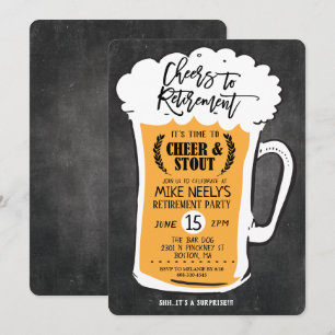 Saludos a la invitación a la jubilación de cerveza