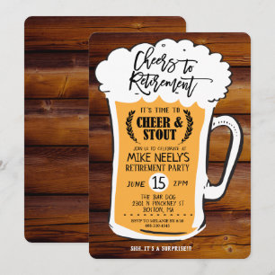 Saludos a la invitación a la jubilación de cerveza