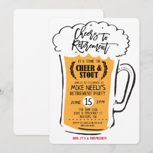 Saludos a la invitación a la jubilación de cerveza