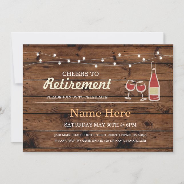 Saludos a la invitación al vino de madera para Fie (Anverso)