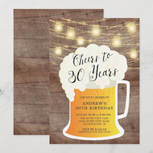 Saludos a la invitación de cumpleaños de 30 años