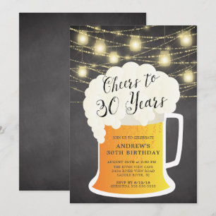 Saludos a la invitación de cumpleaños de 30 años