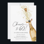 Saludos a la Invitación de cumpleaños número 60<br><div class="desc">¡Brindemos hasta los 60! Pon el Bubbly con nuestra tarjeta de invitación de cumpleaños temática de champán. Celebrar un cumpleaños histórico es siempre una ocasión especial, y ¿qué mejor manera de hacerlo que con un fiesta con tema de champán? Esta tarjeta de invitación es perfecta para quien cumpla 60 años...</div>