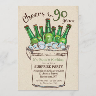 Saludos a la invitación de cumpleaños por 90 años